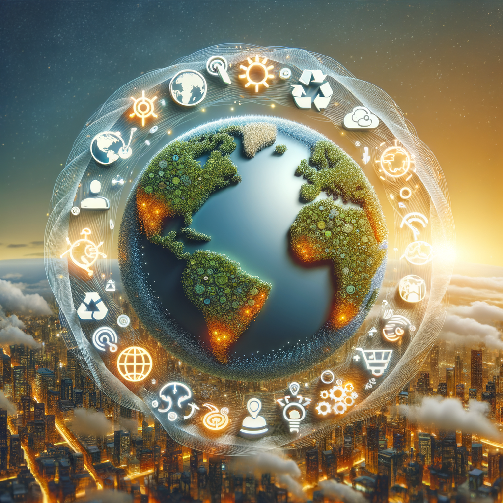 Façonner une économie numérique durable et circulaire : un défi urgent pour l'avenir de la planète. No text on the image